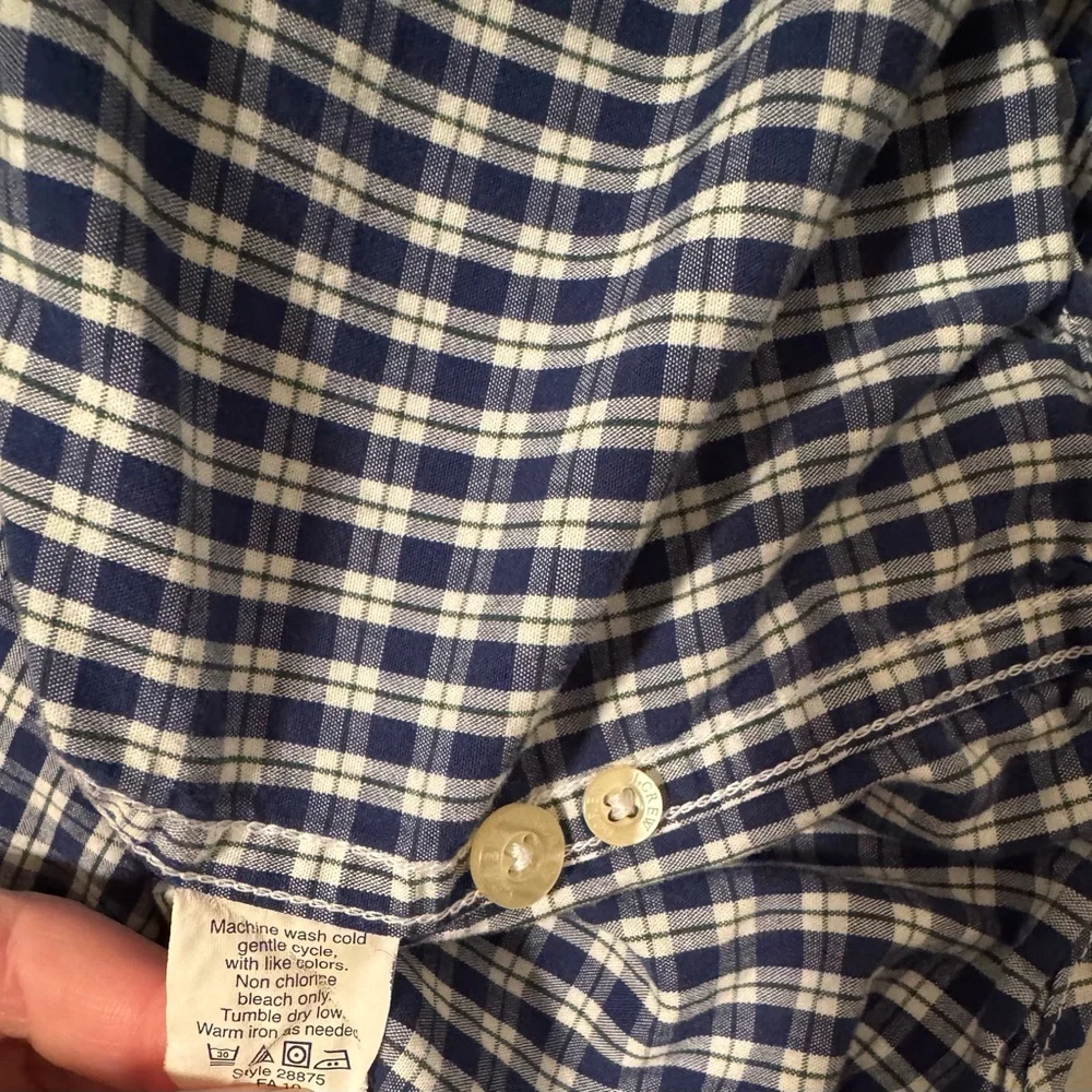 J. Crew Navy and White Plaid Button Down Shirt‎
